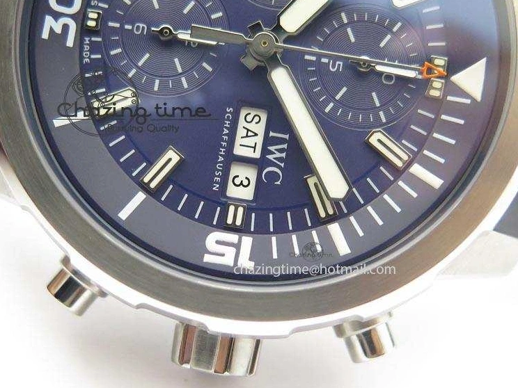 MIROTIME 0201 Aquatimer Chrono IW376803 V6F 1:1 Best Edition Blue Dial On Rubber Strap A WellDesigned 7282